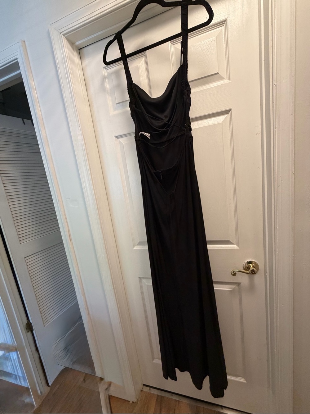 Azazie Black Cowl Neck Maxi Dress